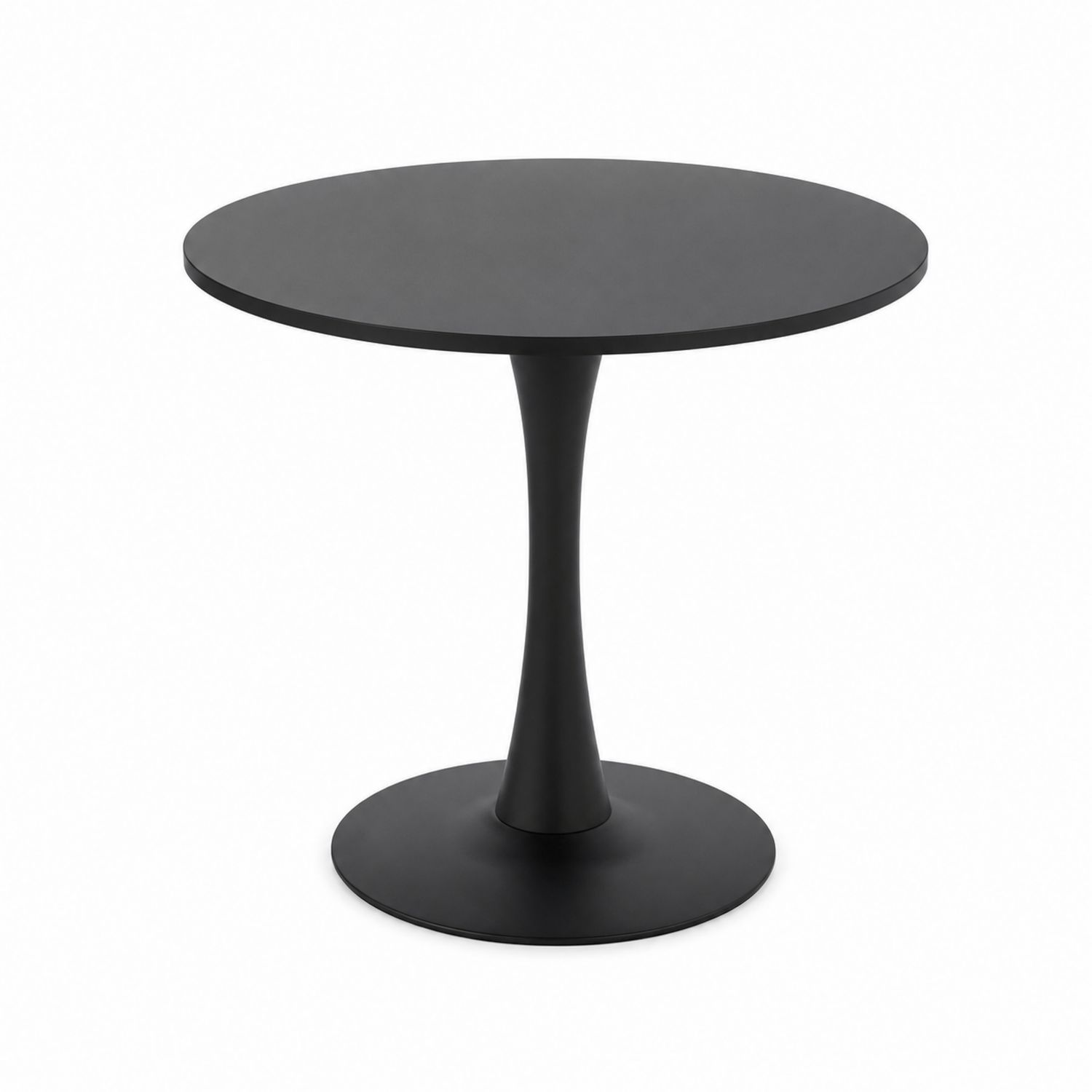 Table ronde en métal noire, diamètre 80 cm