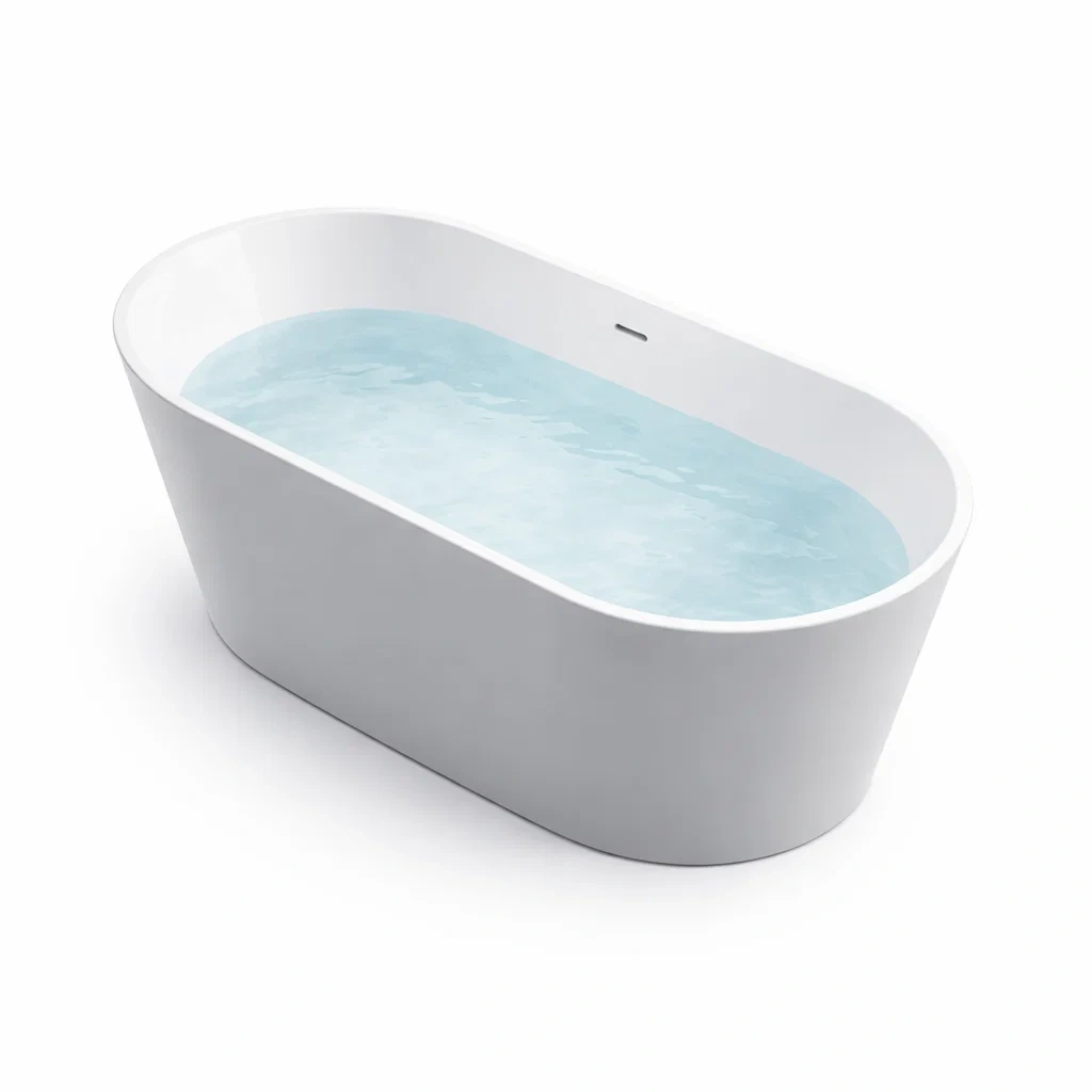 Freistehende ovale Badewanne Acryl 170 cm Weiß-FURNIALUNO
