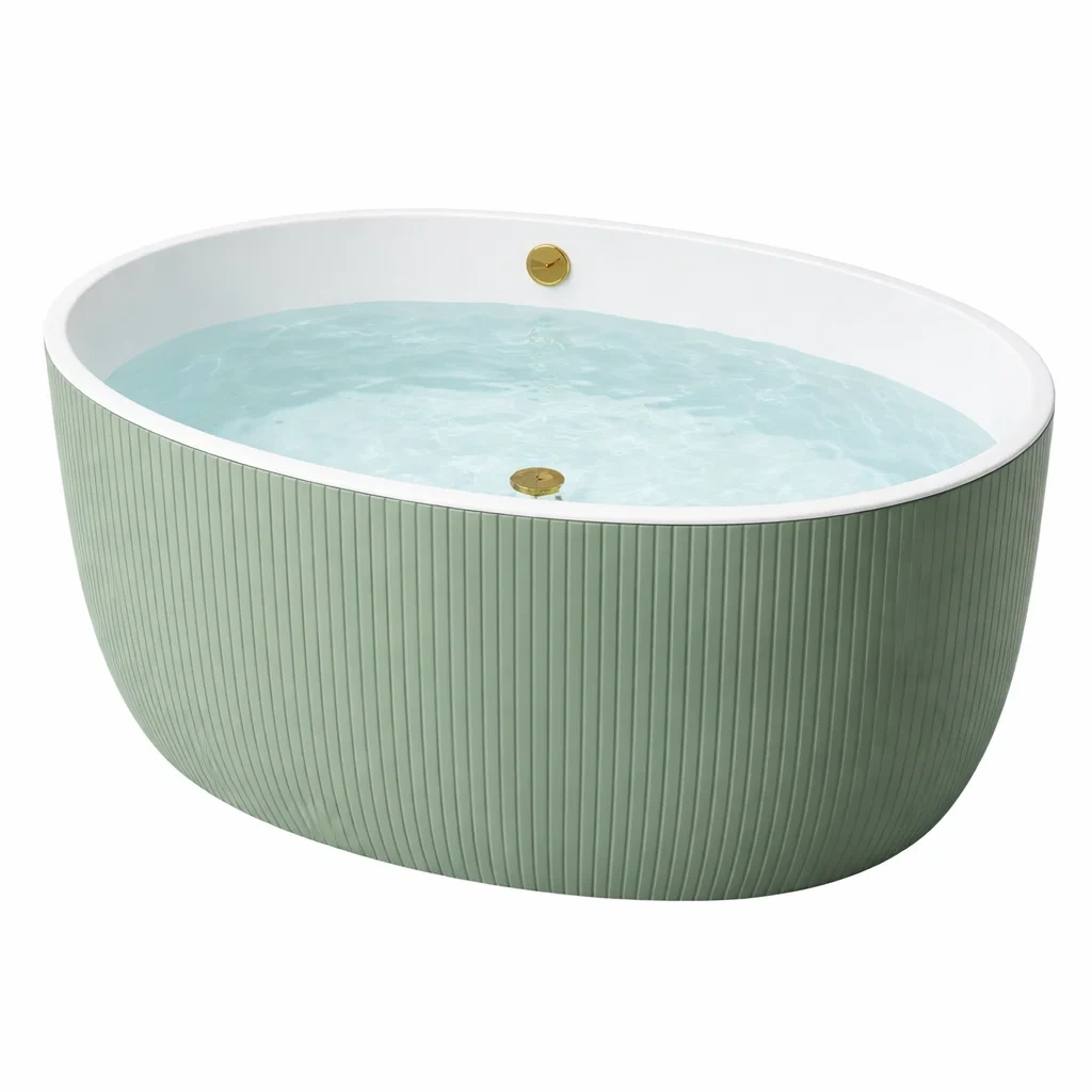 Oval Badewanne Acryl Grün-FURNIALUNO