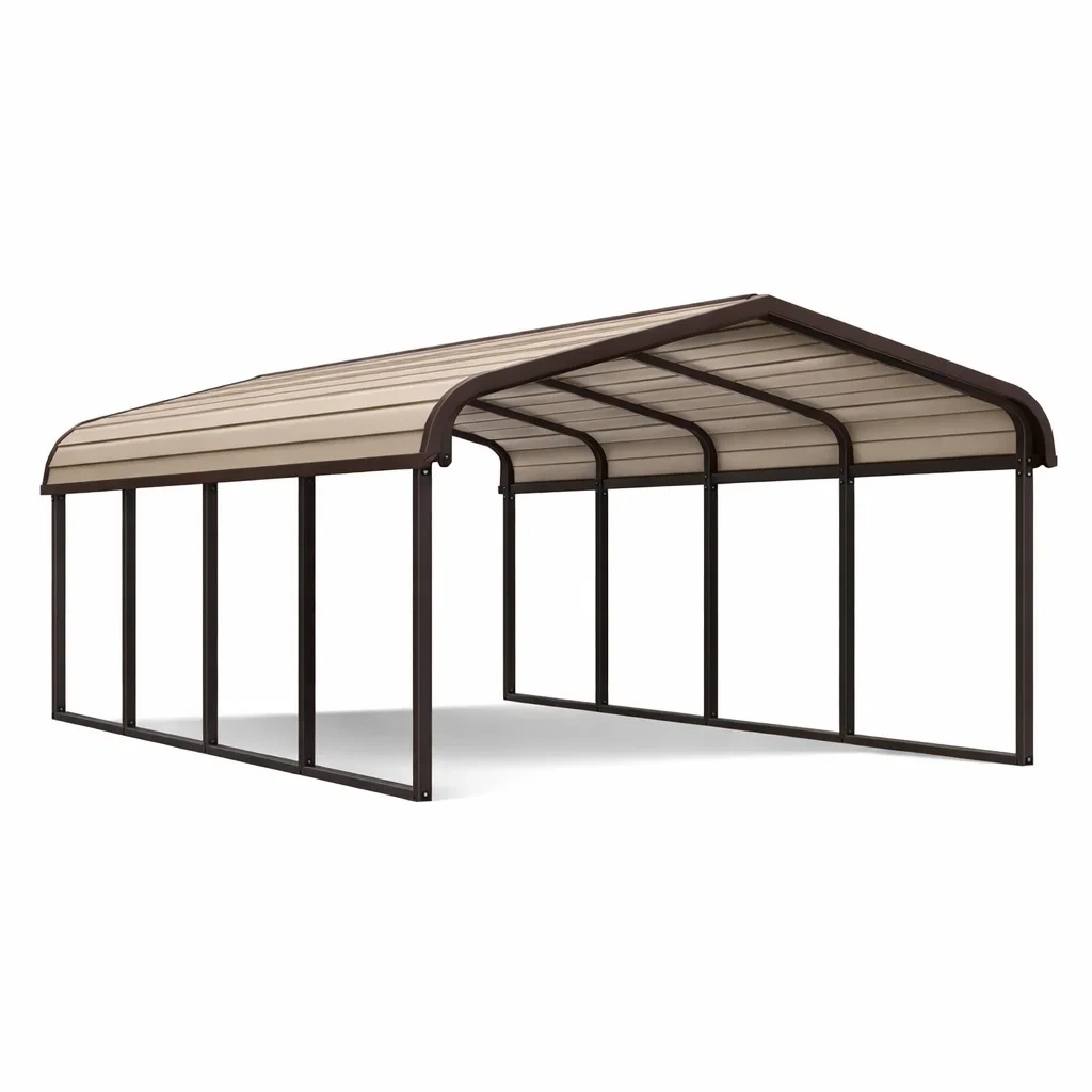 Stahl-Carport mit Polycarbonatdach 600x300x240 cm Braun-FURNIALUNO