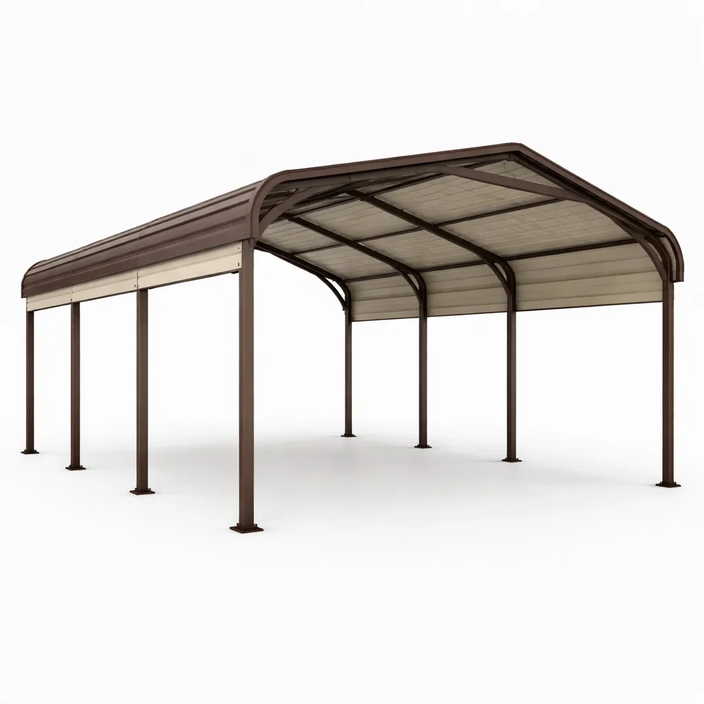 Stahl-Carport Braun 600x300x250 cm-FURNIALUNO