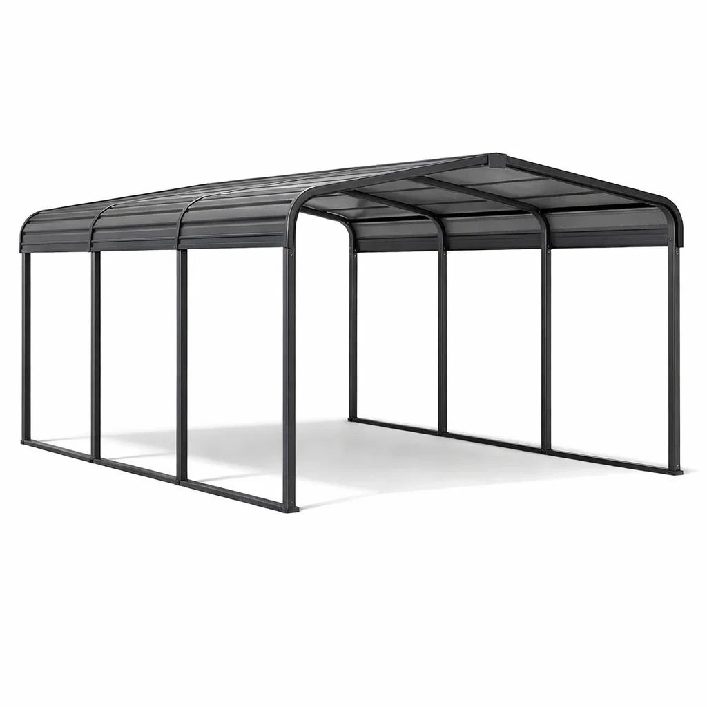 Aluminium Polycarbonat Carport 6m x 3m Grau-FURNIALUNO