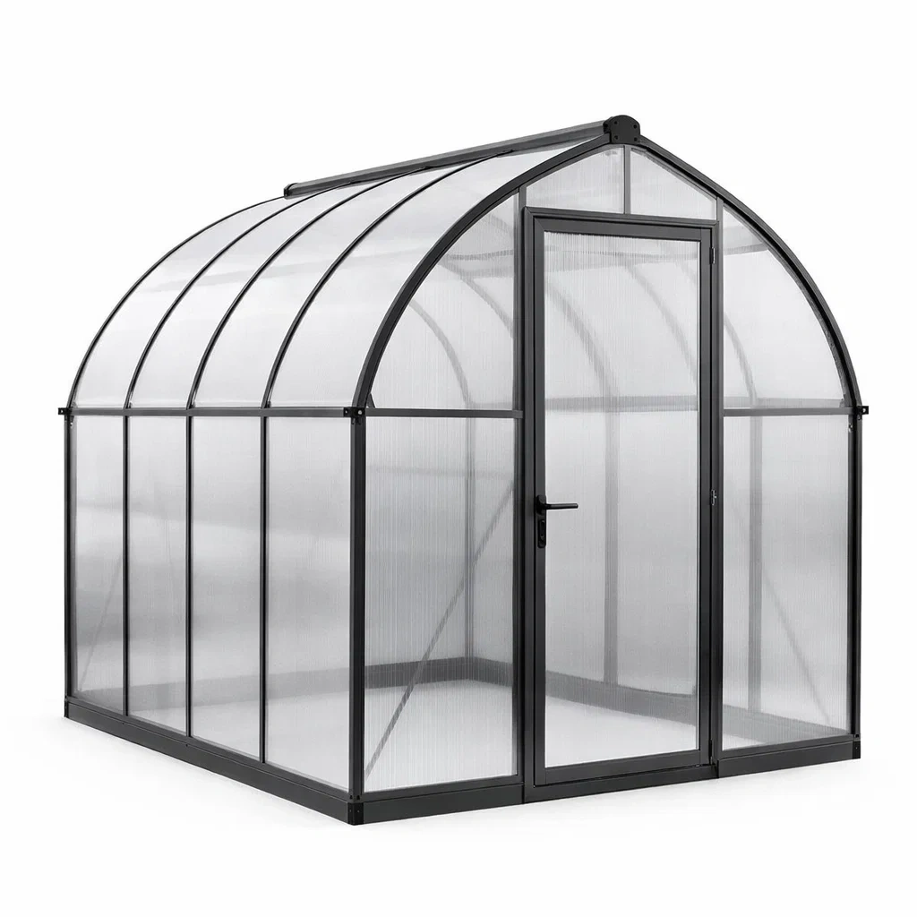Gewächshaus Gebogenes Polycarbonat Aluminiumrahmen Transparent-FURNIALUNO