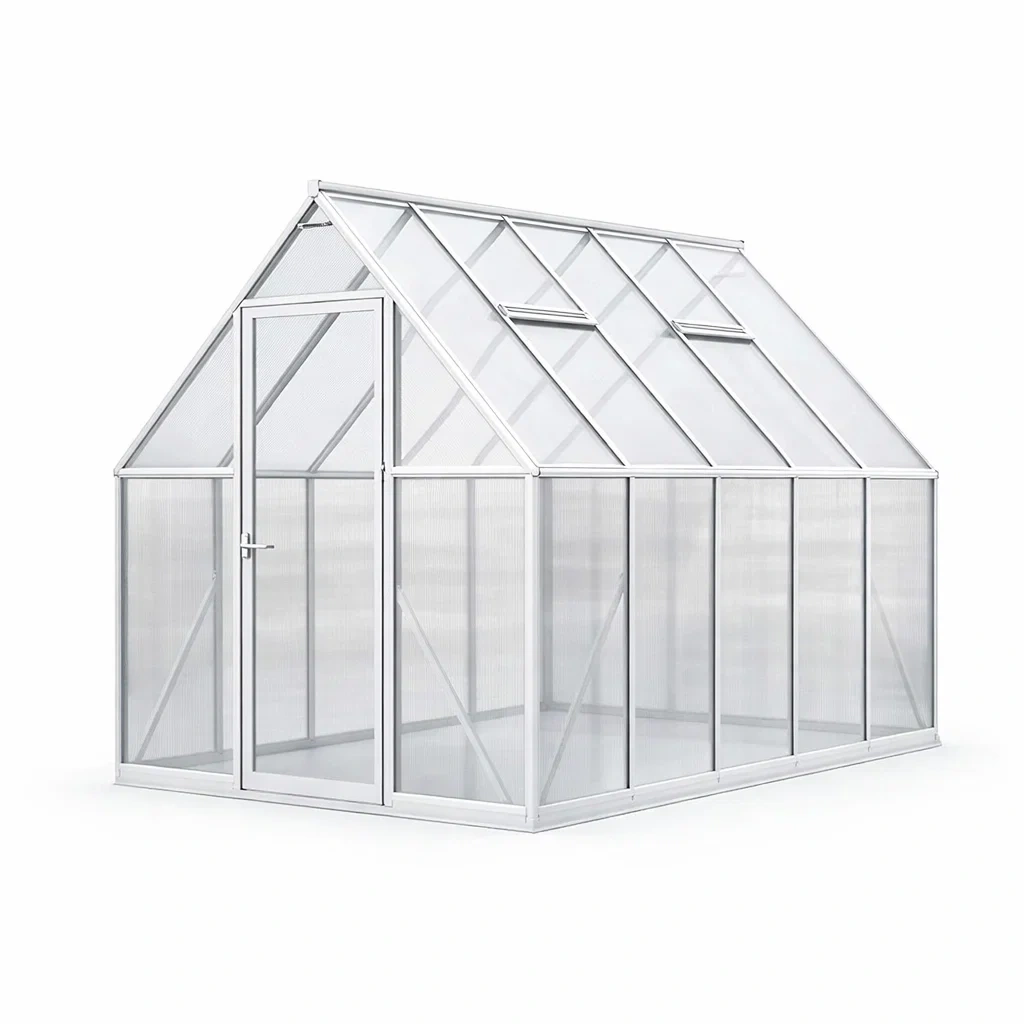 Gewächshaus Aluminium Polycarbonat 250 x 190 x 200 cm Transparent-FURNIALUNO