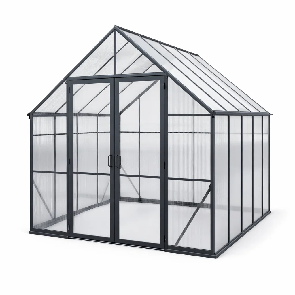 Gewächshaus Aluminium Polycarbonat Transparent-FURNIALUNO