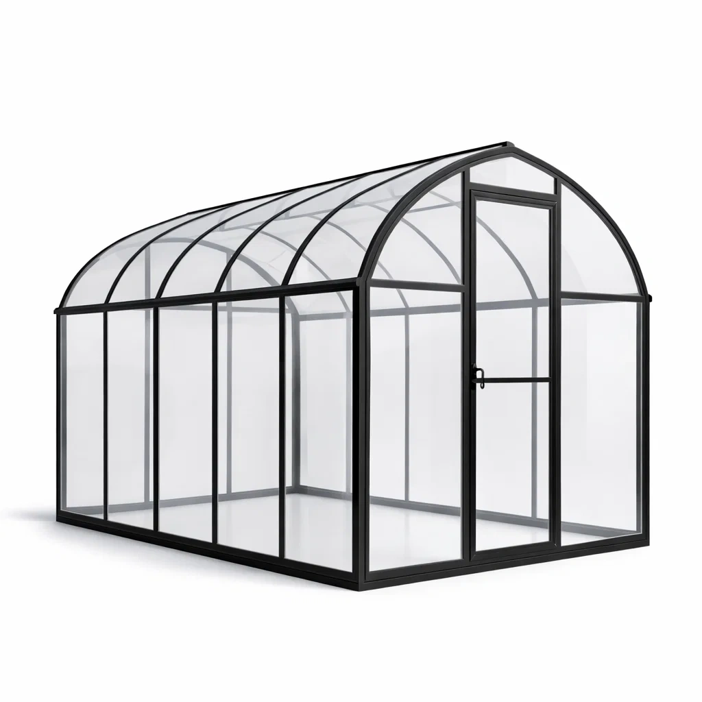 Gewächshaus Aluminium mit Polycarbonat 300x200x200cm Schwarz-FURNIALUNO