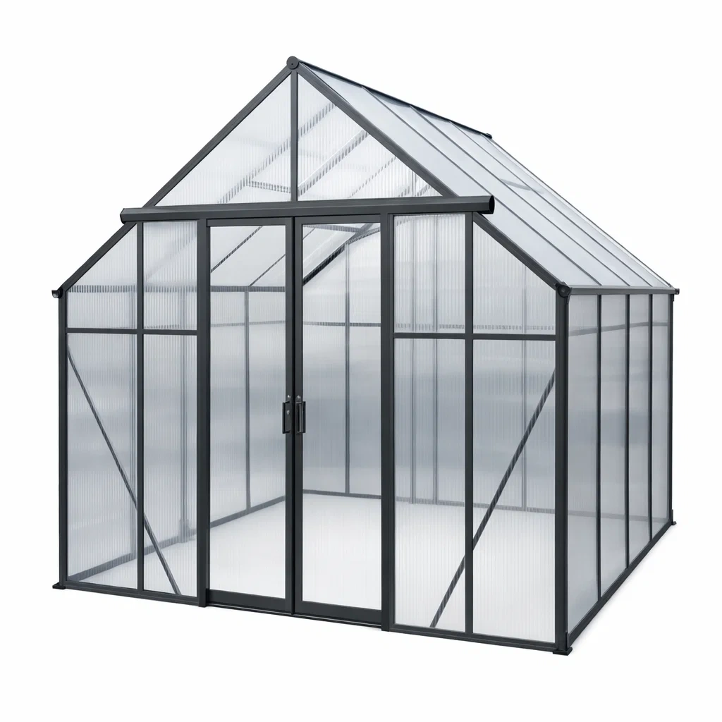 Gewächshaus Aluminium Polycarbonat 300x250x200 Transparent-FURNIALUNO