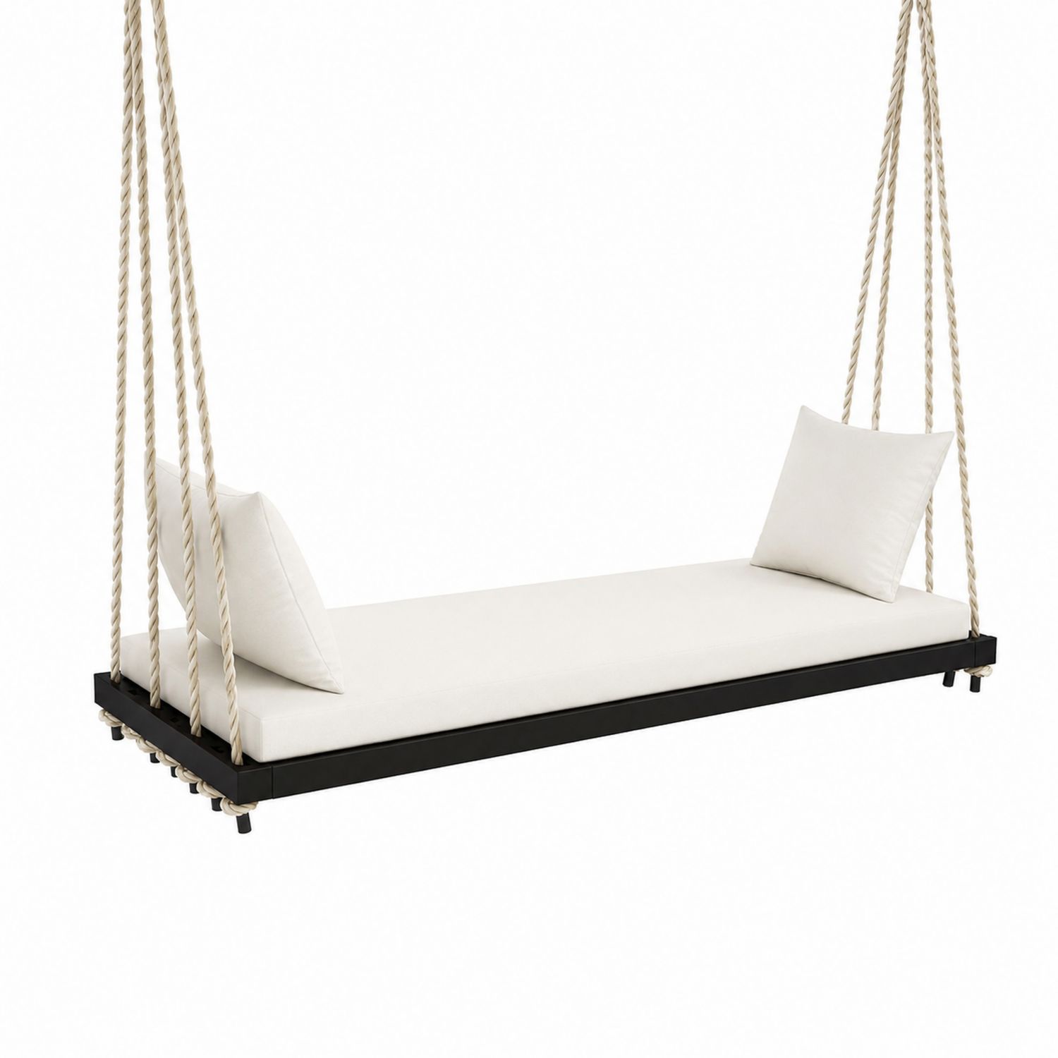 Cama colgante con cojines de poliéster 190x80 cm Blanco