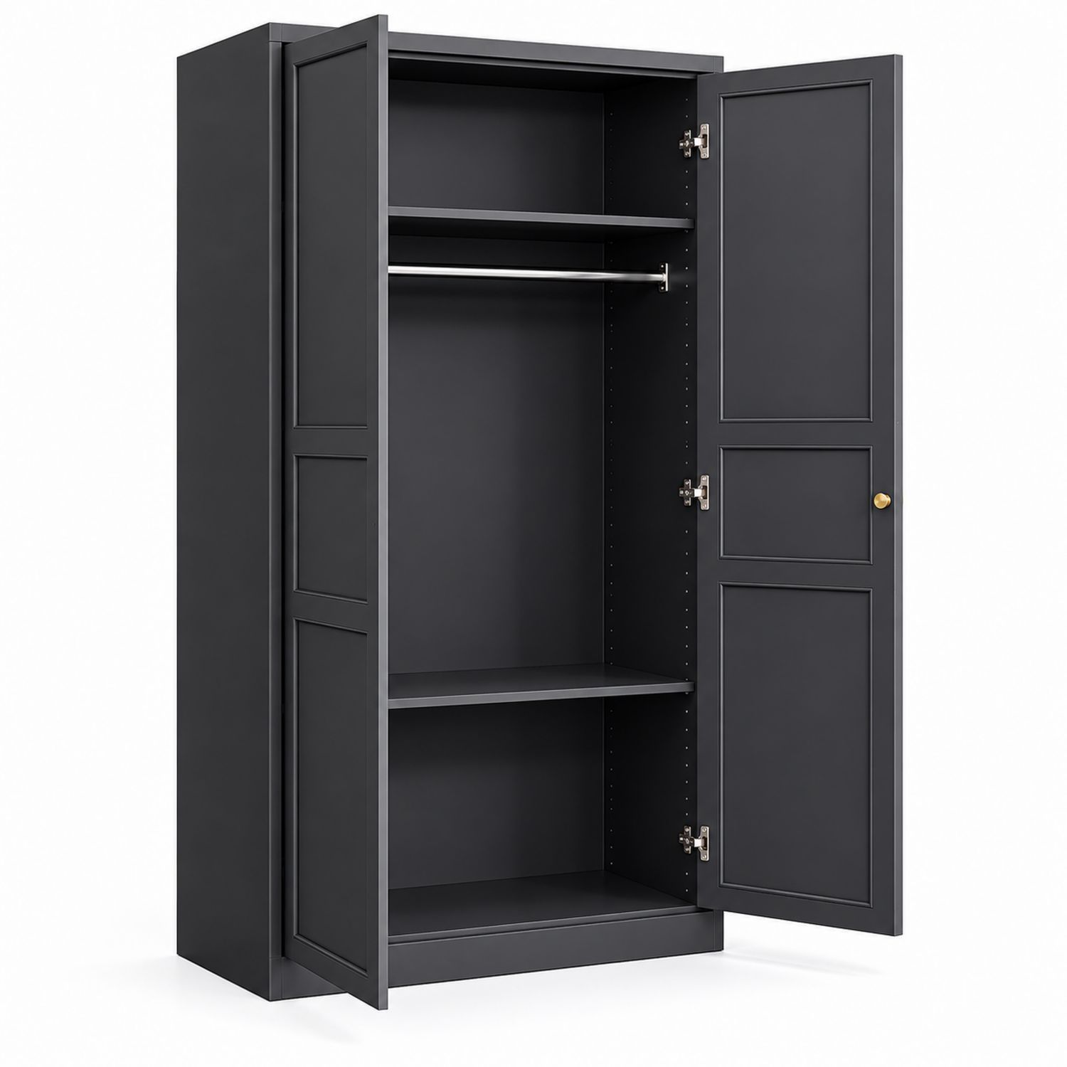 Armario de Madera con 2 Puertas Antracita 200x100x60 cm