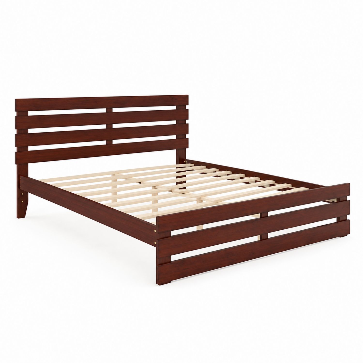 Cama de matrimonio de madera de pino 200x160 cm Marrón