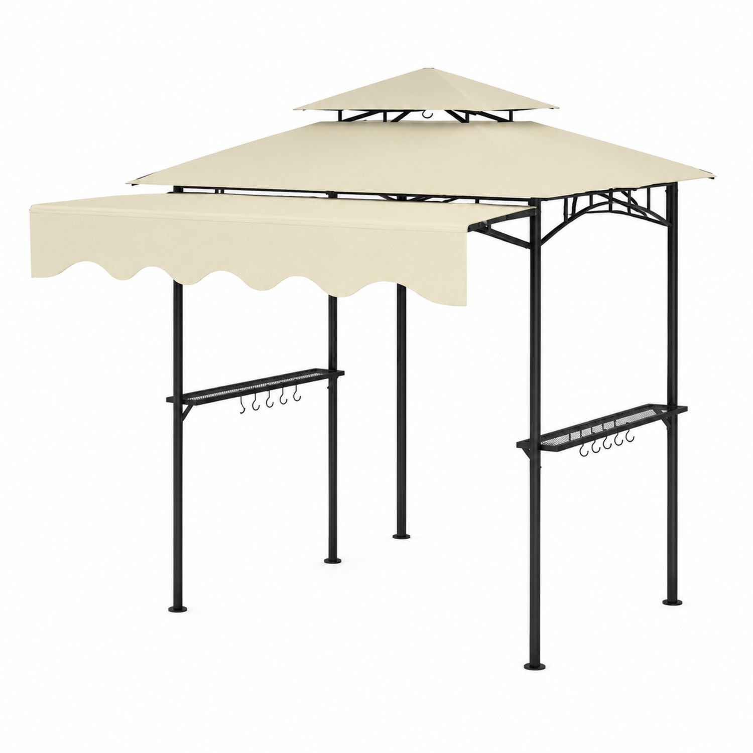 Pérgola de Acero 3x2.5m con Techo de Tela Beige