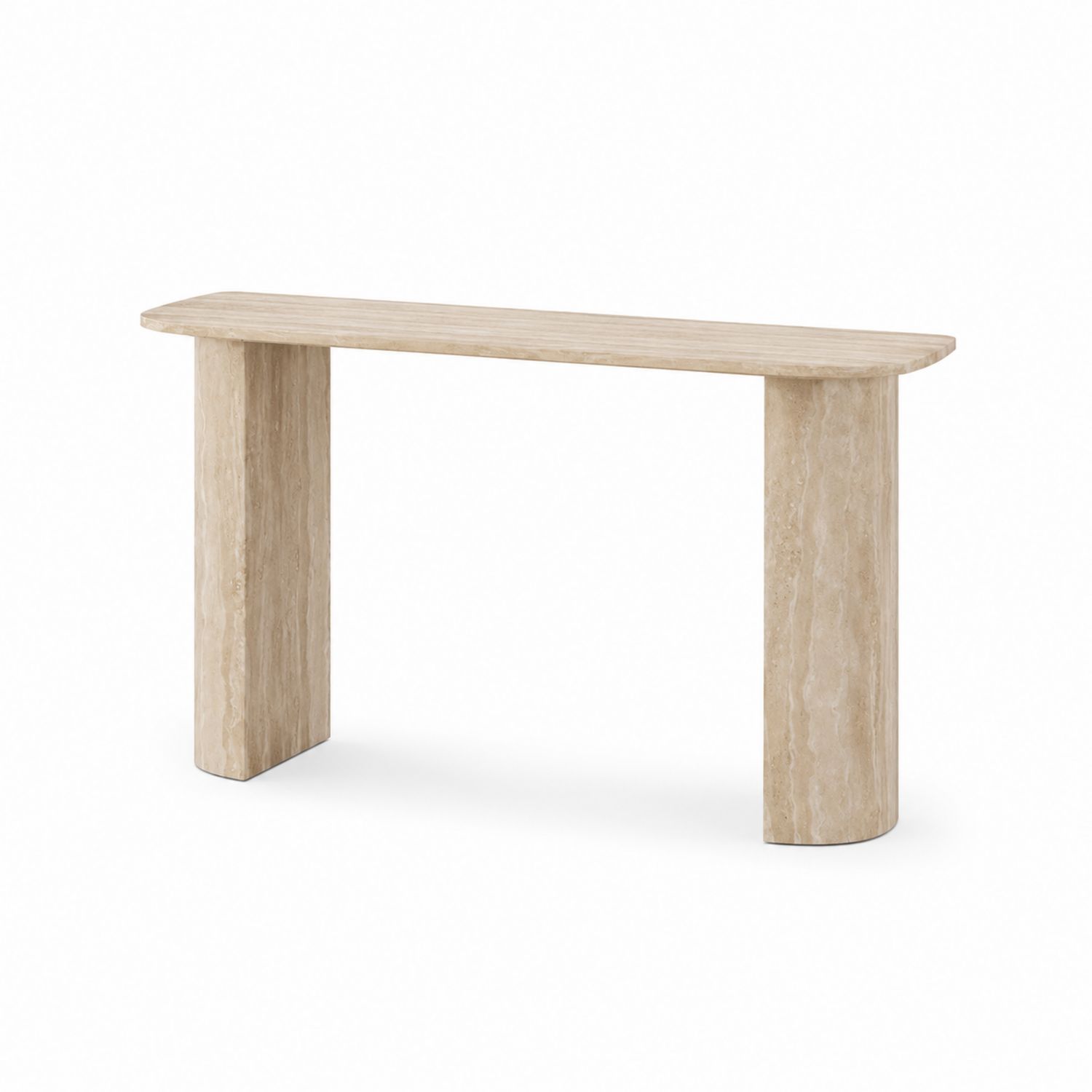 Mesa de Consola de Travertino Beige 120x30x80 cm