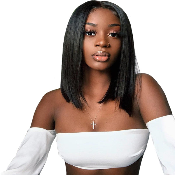 Short Straight Bob Wig 5x5 4x4 Lace Closure Human Hair Wigs - LollyHair
