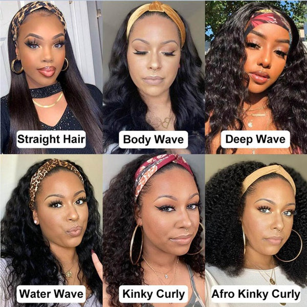 Highlight Headband Wig Brazilian Straight Ombre Headband Human Hair Wigs For Women - LollyHair