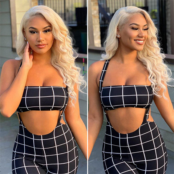 30inch HD Blonde Lace Front Wig Human Hair 13x6 Body Wave 613 Lace Frontal Wigs For Women - LollyHair