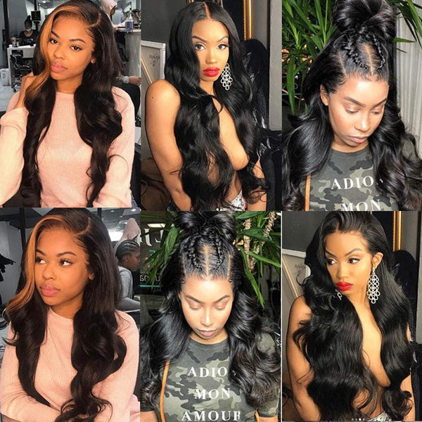 Brazilian Hair Body Wave 3 Bundles with Lace Closure Affordable Remy Human Hair - LollyHair