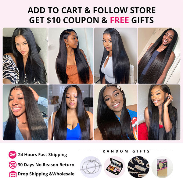 13x4/13x6 Straight Lace Front Human Hair Wigs for Women 250 Density Brazilian Closure Wigs - LollyHair