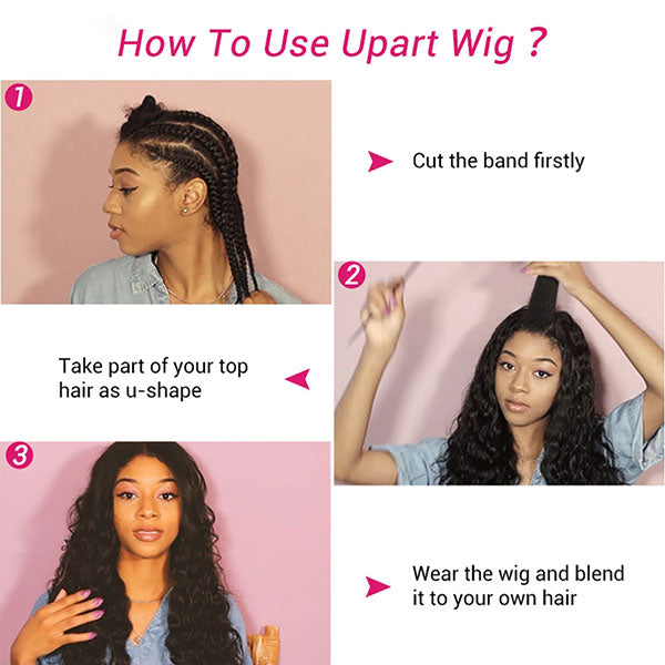 U Part Wig Human Hair Glueless Brazilian Body Wave Wig Full Machine Made U Shaped Wig - LollyHair