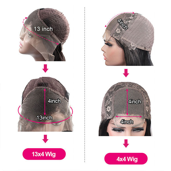 Pink Body Wave Human Hair Wigs Red Blue 13x4 Lace Front Wig Transparent Lace Frontal Wig - LollyHair