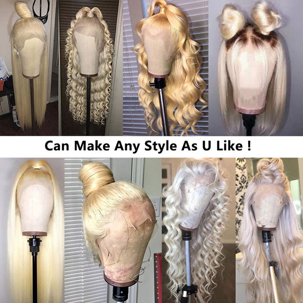613 Blonde Hair Lace Frontal Wig Brazilian Body Wave 13x4 Lace Front Wig 28 30 Inch - LollyHair