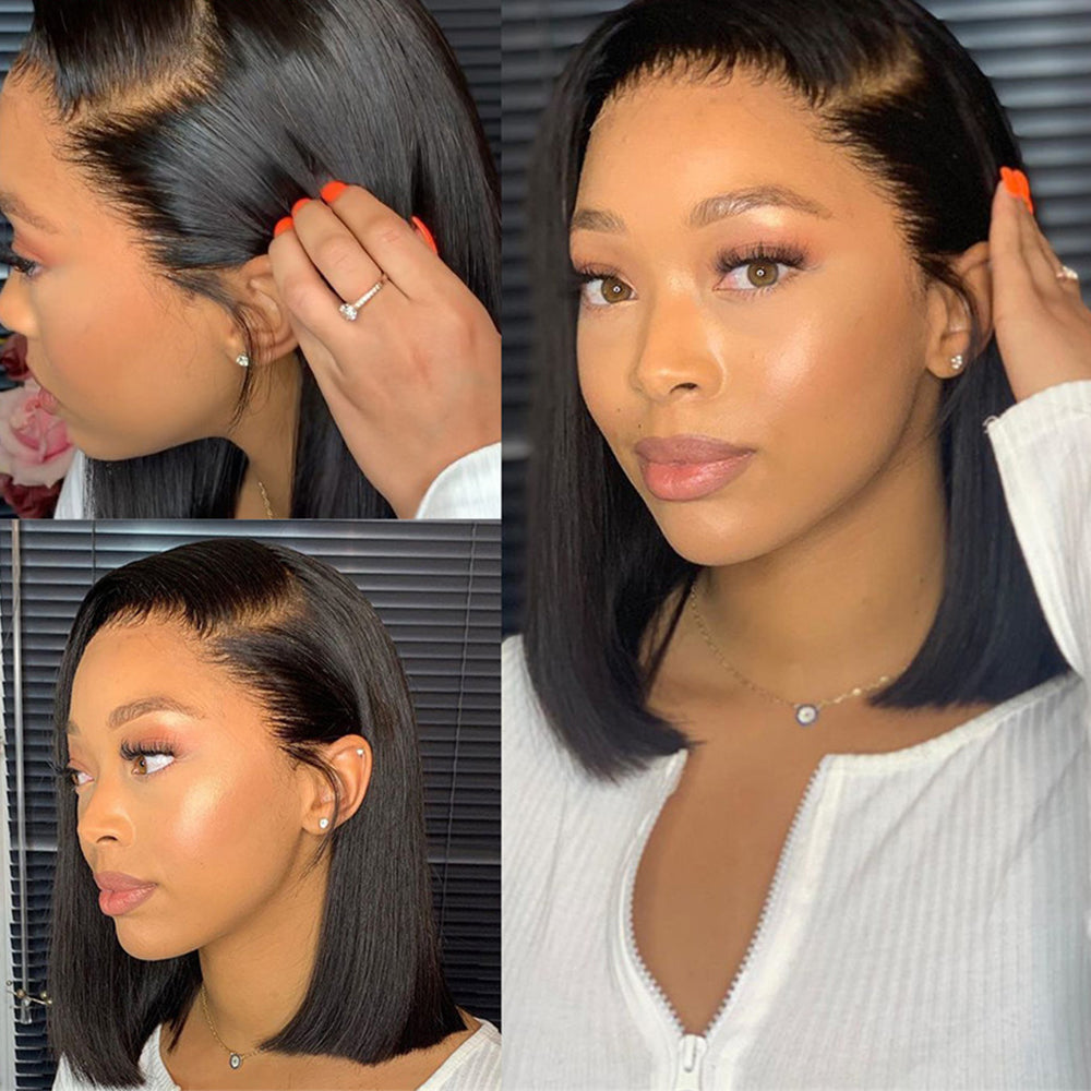 Straight Bob Wig Lace Front Human Hair Wigs Brazilian Bob Frontal Wigs 4x4 5x5 Closure Wig - LollyHair
