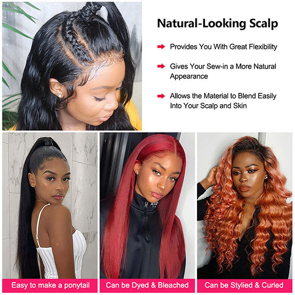 U Part Wig Human Hair Glueless Straight Hair Wigs Full Machine Made Wig - LollyHair