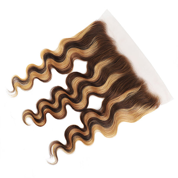Body Wave Highlight Frontal 22 24inch HD Transparent Human Hair Lace Closure for Women - LollyHair
