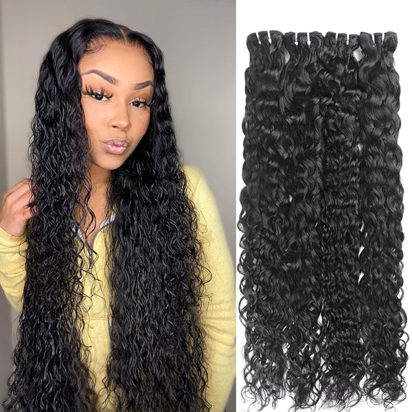 Brazilian Water Wave Hair 4 Bundles Virgin Human Hair Weave Bundles - LollyHair