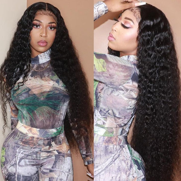 Undetectable Invisible Lace Water Wave Hair 13x4 HD Lace Front Wigs - LollyHair