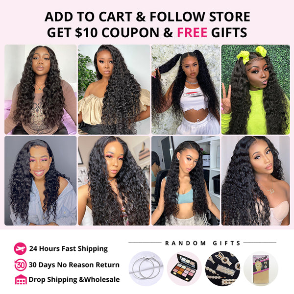 Water Wave Hair Bundles with Closure 4 Bundles with Closure - LollyHair