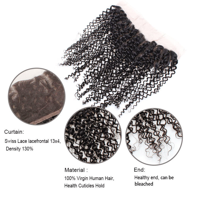 Lolly Hair Peruvian Virgin Human Kinky Curly Hair Ear to Ear Lace Frontal Closure Hair : LOLLYHAIR