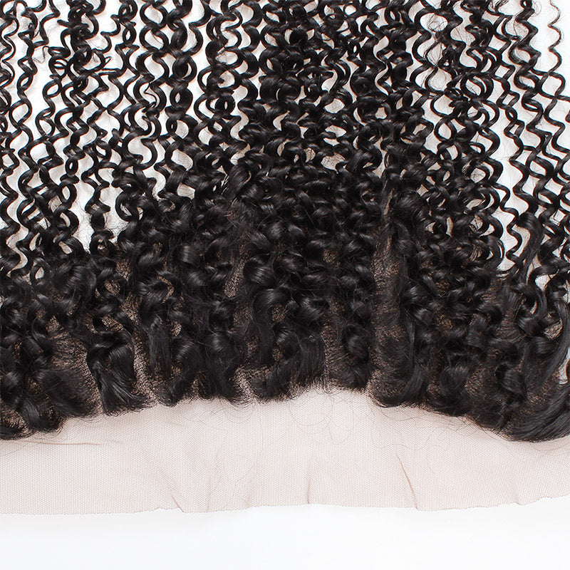 Lolly Hair Peruvian Virgin Human Kinky Curly Hair Ear to Ear Lace Frontal Closure Hair : LOLLYHAIR