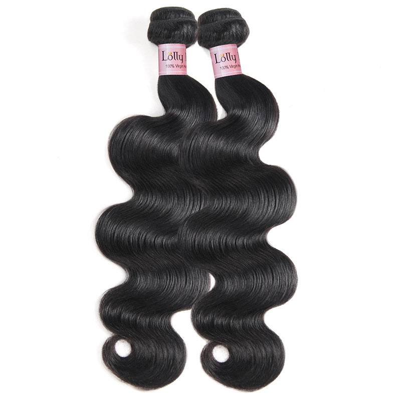 Lolly Virgin Malaysian Body Wave Hair  Bundles Weaves With Lace Closure 9A : LOLLYHAIR