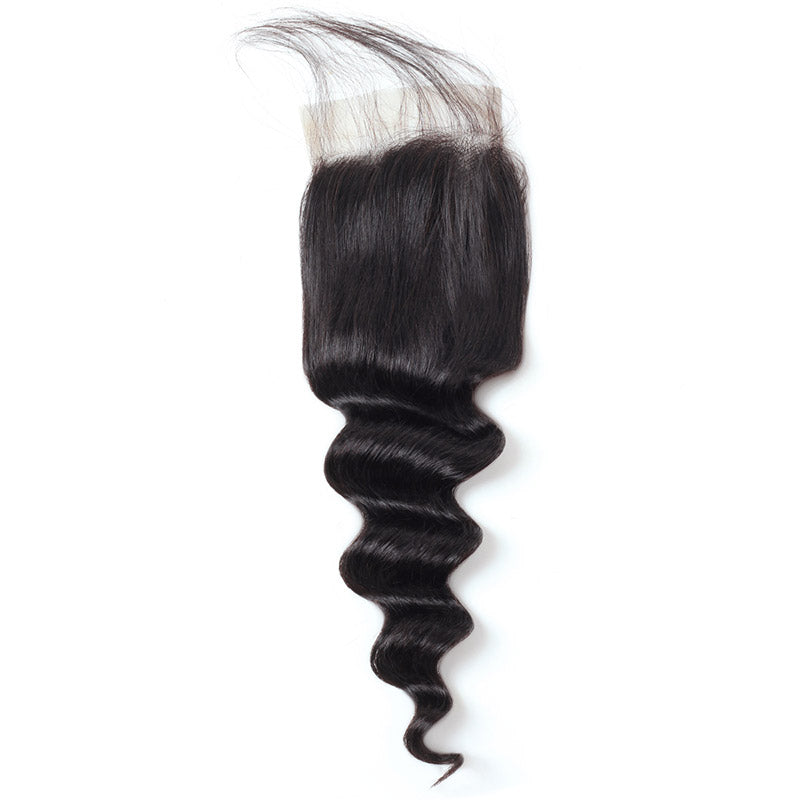 Lolly Hair Loose Deep Wave Virgin Human Hair 4x4 Lace Closure Deals 1pc Human Virgin Hair Loose Deep 130% Density Lace Closure : LOLLYHAIR