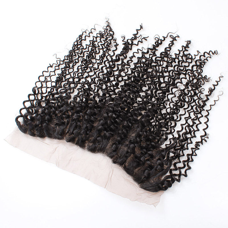 Lolly Hair Malaysian Virgin Kinky Curly Wave Human Hair 13x4 Lace Frontal Closure Ear To Ear : LOLLYHAIR