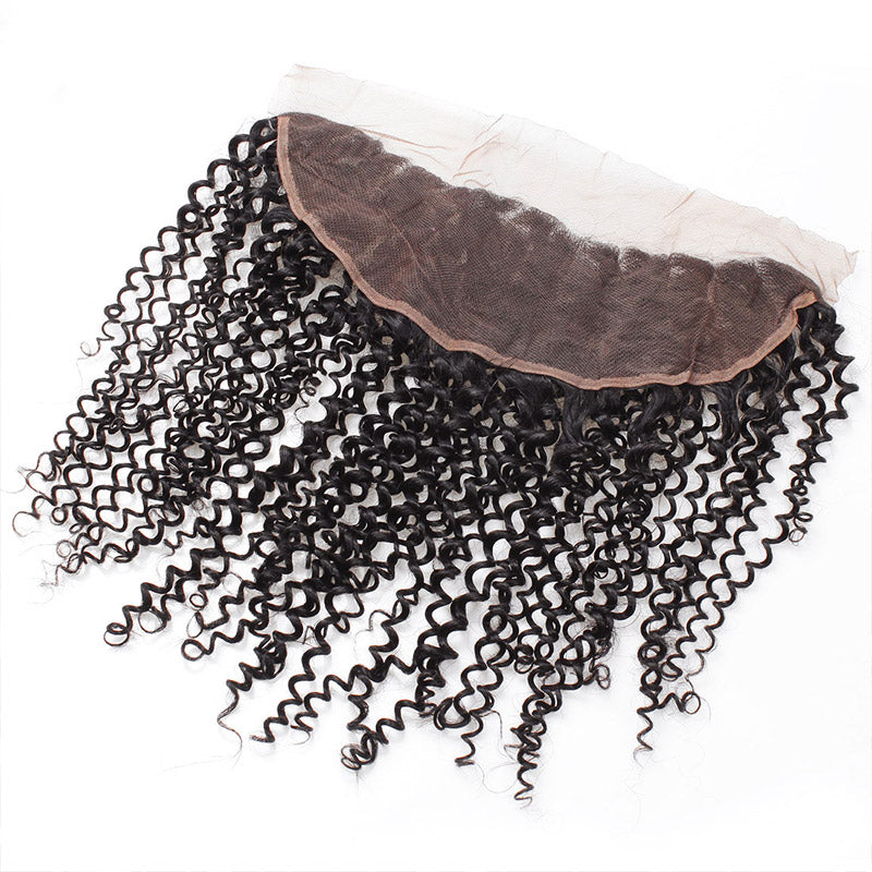 Lolly Hair Malaysian Virgin Kinky Curly Wave Human Hair 13x4 Lace Frontal Closure Ear To Ear : LOLLYHAIR