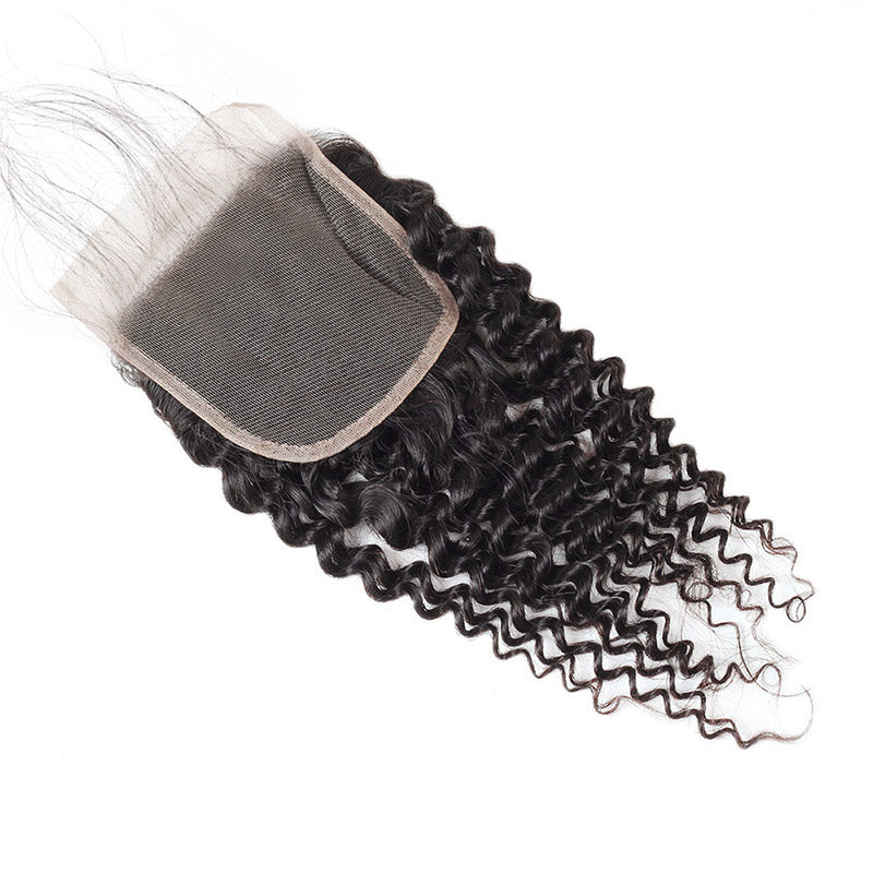 Lolly Hair Malaysian Kinky Curly Human Hair Extensions 4 Bundles with Lace Closure : LOLLYHAIR