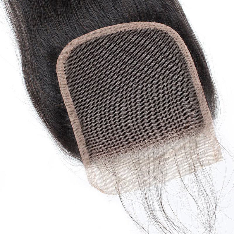 Lolly Hair Brazilian Straight Virgin Human Hair Lace Closure 4x4 Remy Hair Closure with Baby Hair : LOLLYHAIR