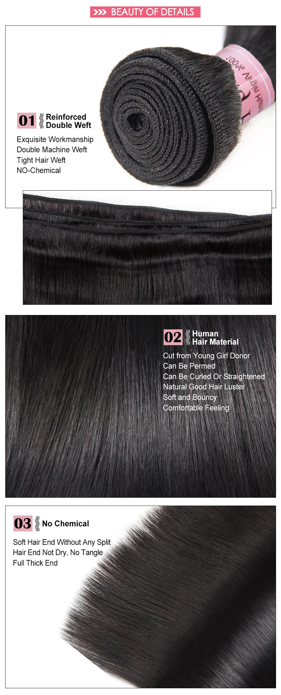 Brazilian Straight Hair 2 Bundles with 13x4 Lace Closure Lolly Hair