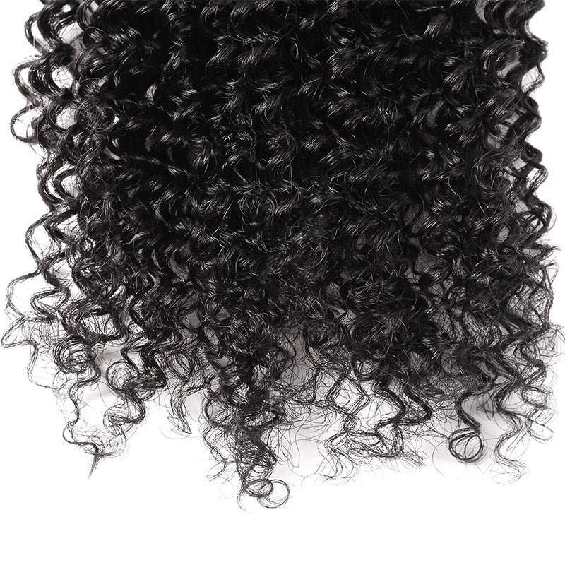 Lolly 9A Malaysian Curly Virgin Human Hair 2 Bundles With 13x4 Lace Frontal Closure : LOLLYHAIR