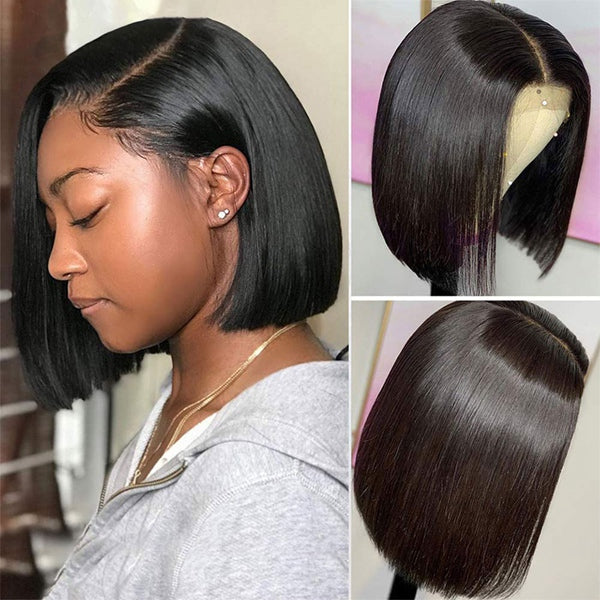 Bob Lace Front Wigs 13x4 Straight Lace Front Wig Pre Plucked 150% Bob Closure Wig - LollyHair