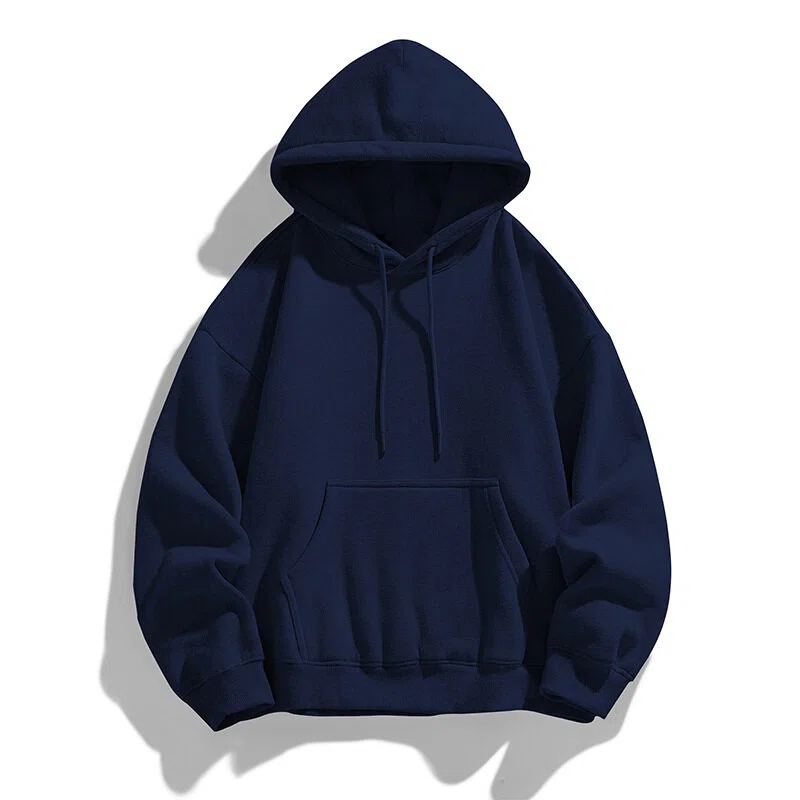 Casual Solid Color Cotton Fleece Oversized Hoodie – Unisex Daily Loose Sweatshirt