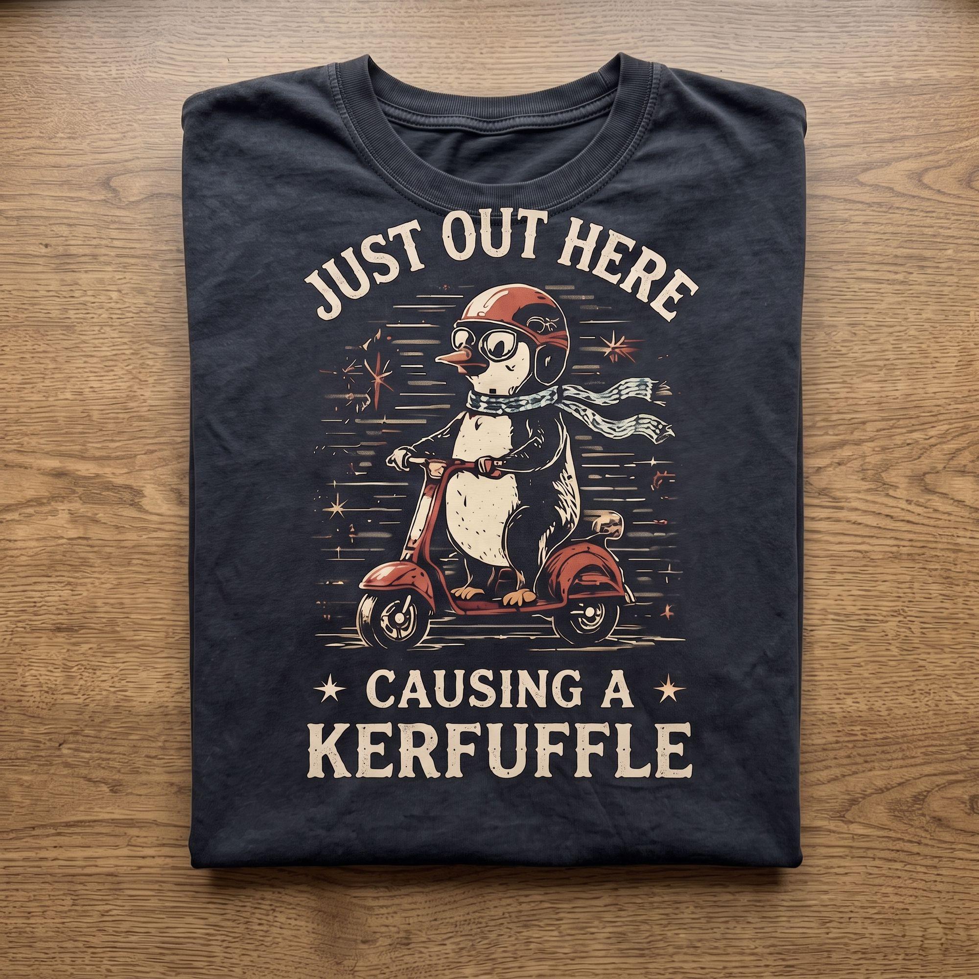 Funny Penguin Scooter Kerfuffle Vintage T-shirt