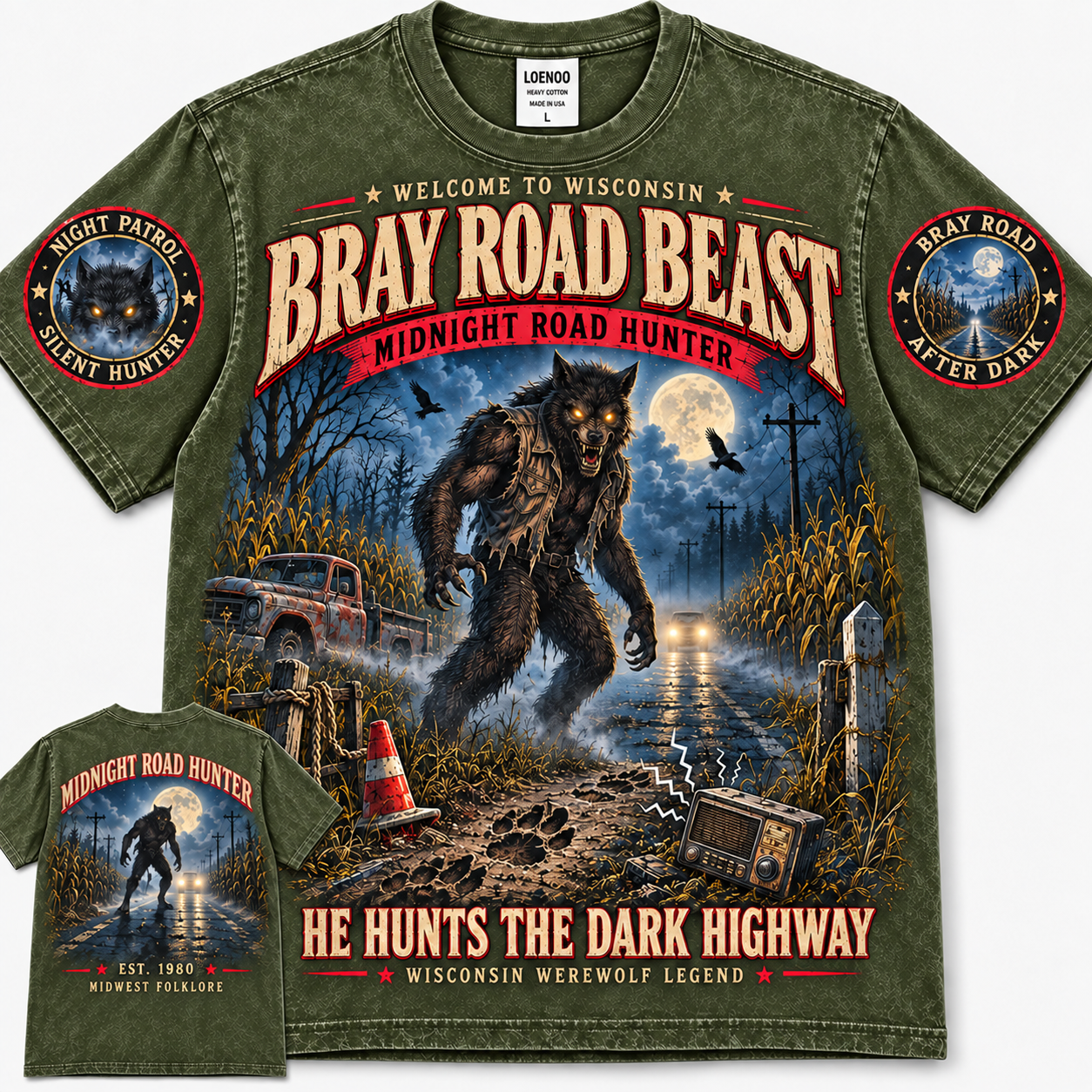 Vintage Bray Road Beast Wisconsin Werewolf T-Shirt