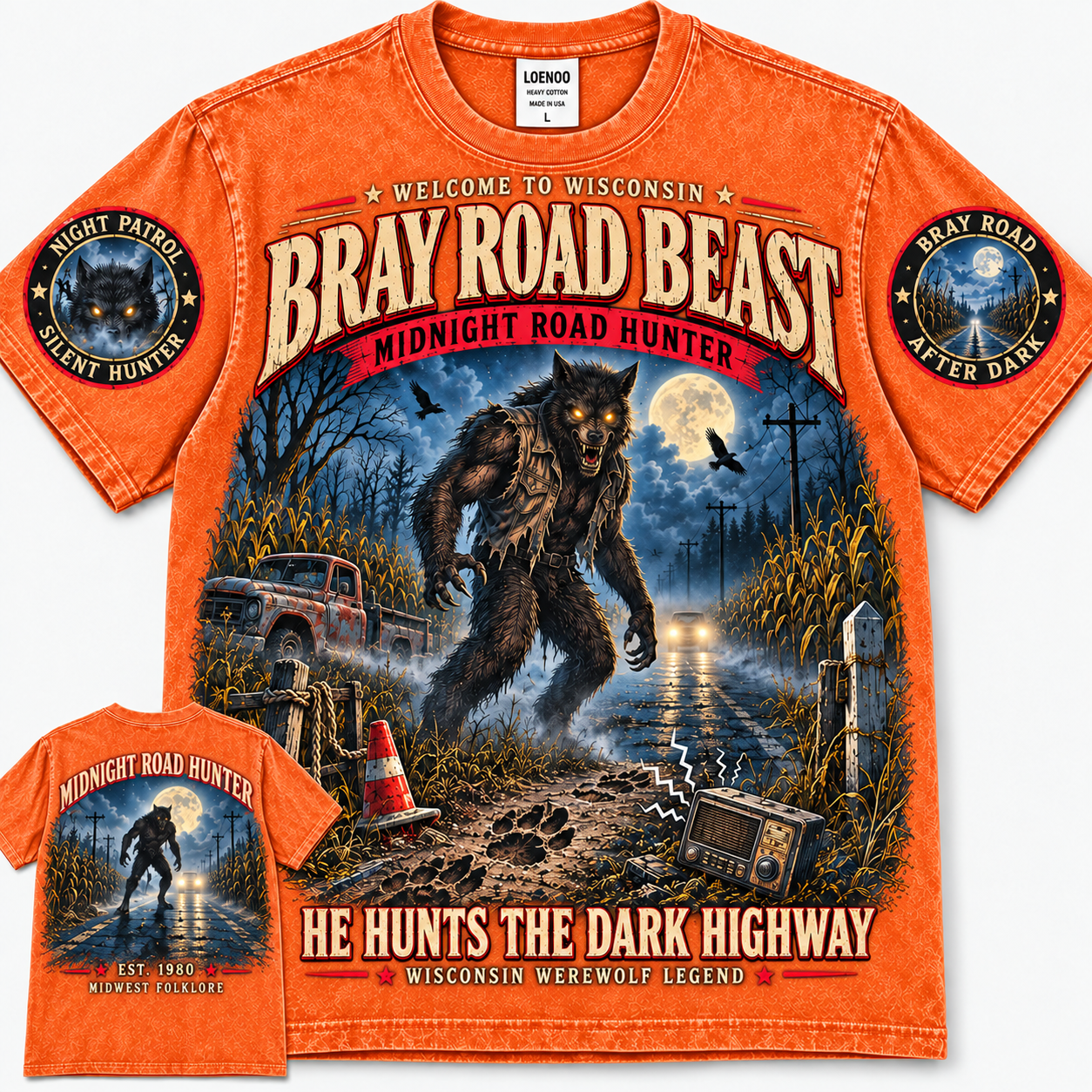 Vintage Bray Road Beast Wisconsin Werewolf T-Shirt