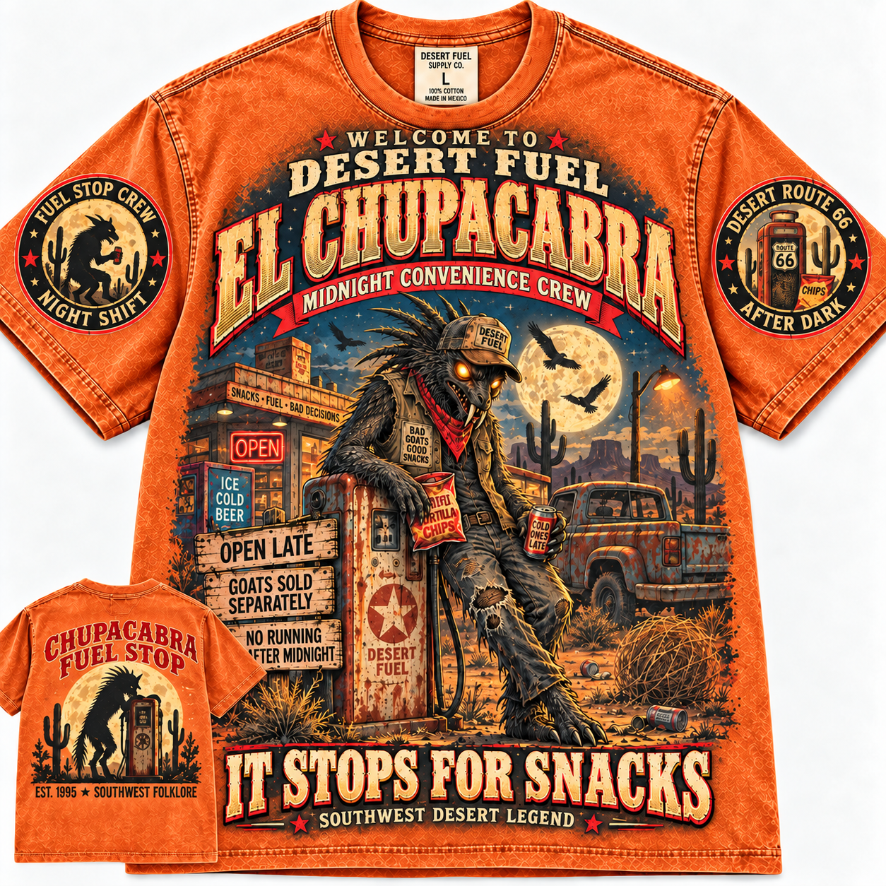 Vintage Chupacabra Desert Fuel Route 66 T-Shirt