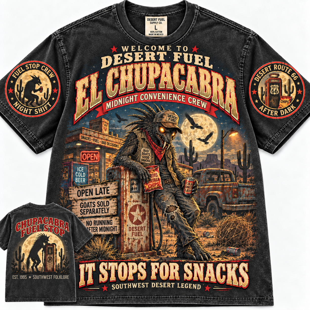 Vintage Chupacabra Desert Fuel Route 66 T-Shirt