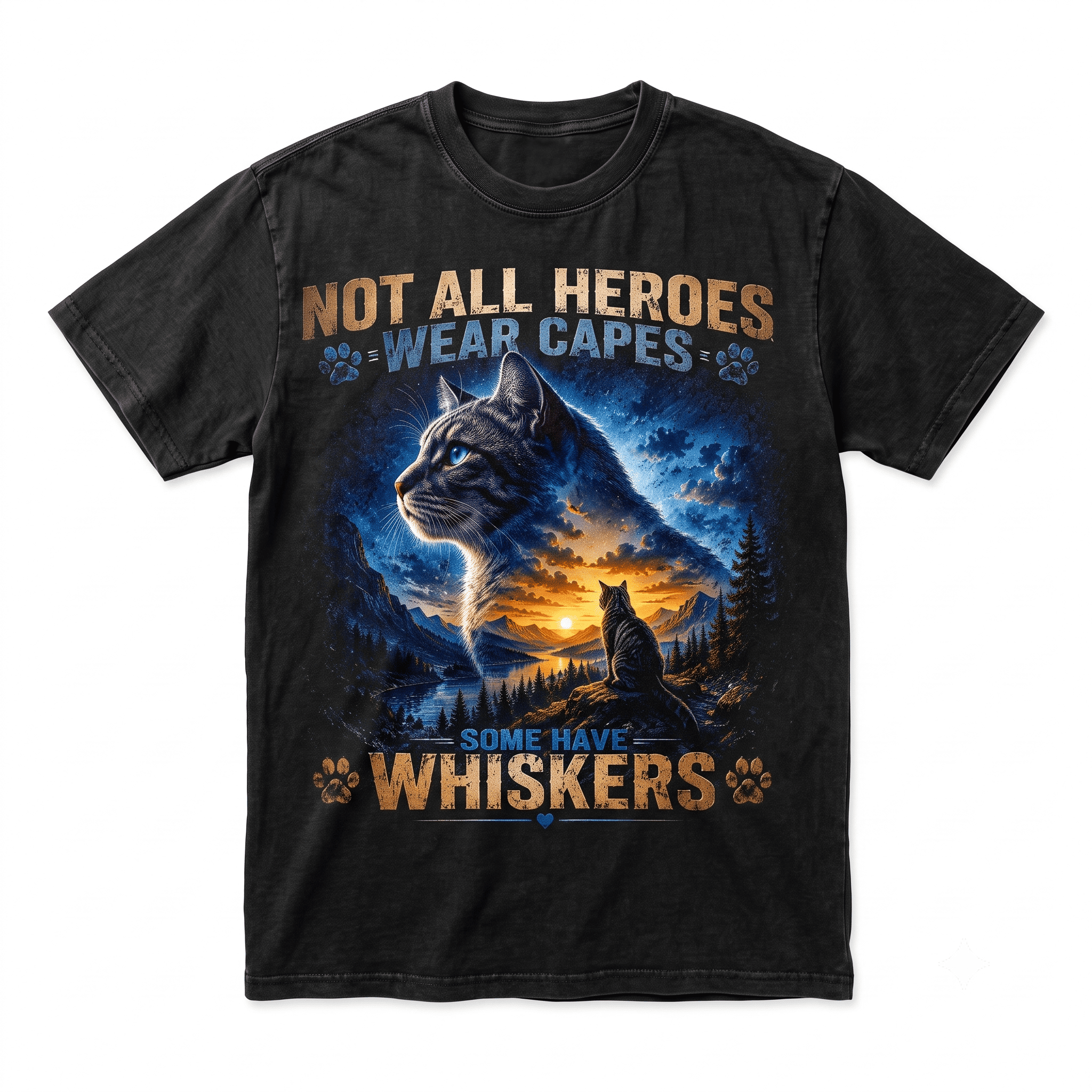 Not All Heroes Wear Capes Cat Graphic Tee
