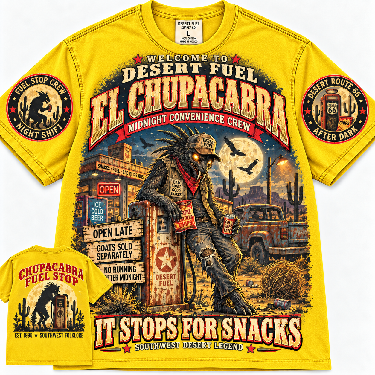Vintage Chupacabra Desert Fuel Route 66 T-Shirt