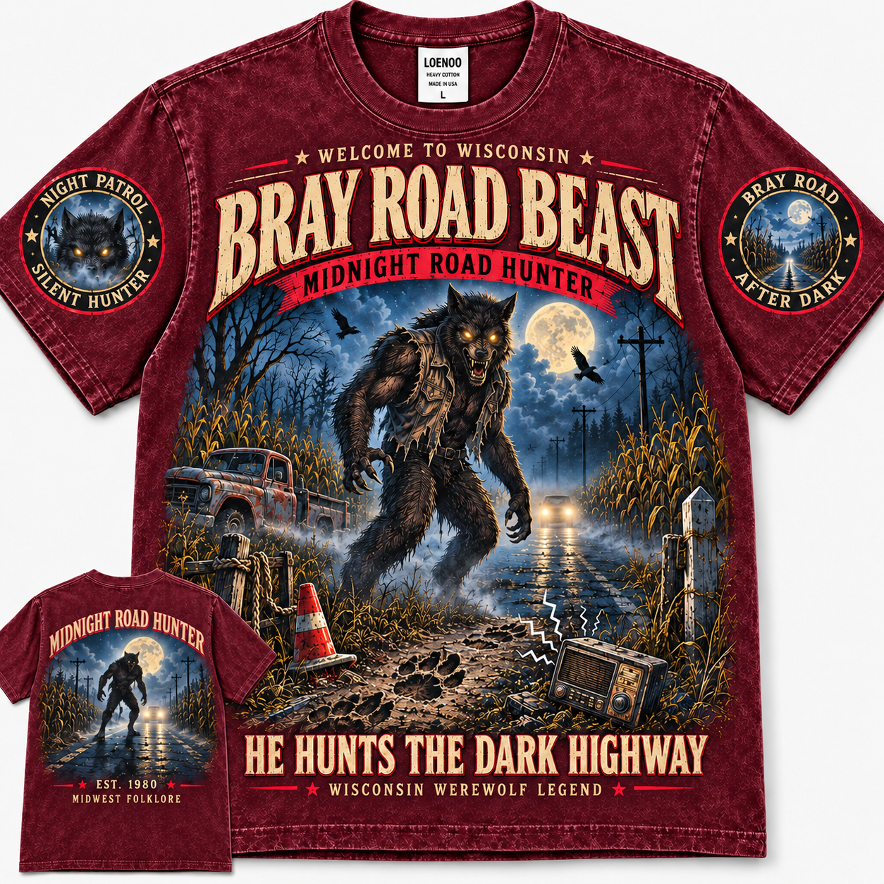 Vintage Bray Road Beast Wisconsin Werewolf T-Shirt